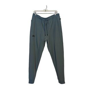 Under Armour HeatGear Joggers XL Fitted Green -Gray Lightweight Drawstring Waist